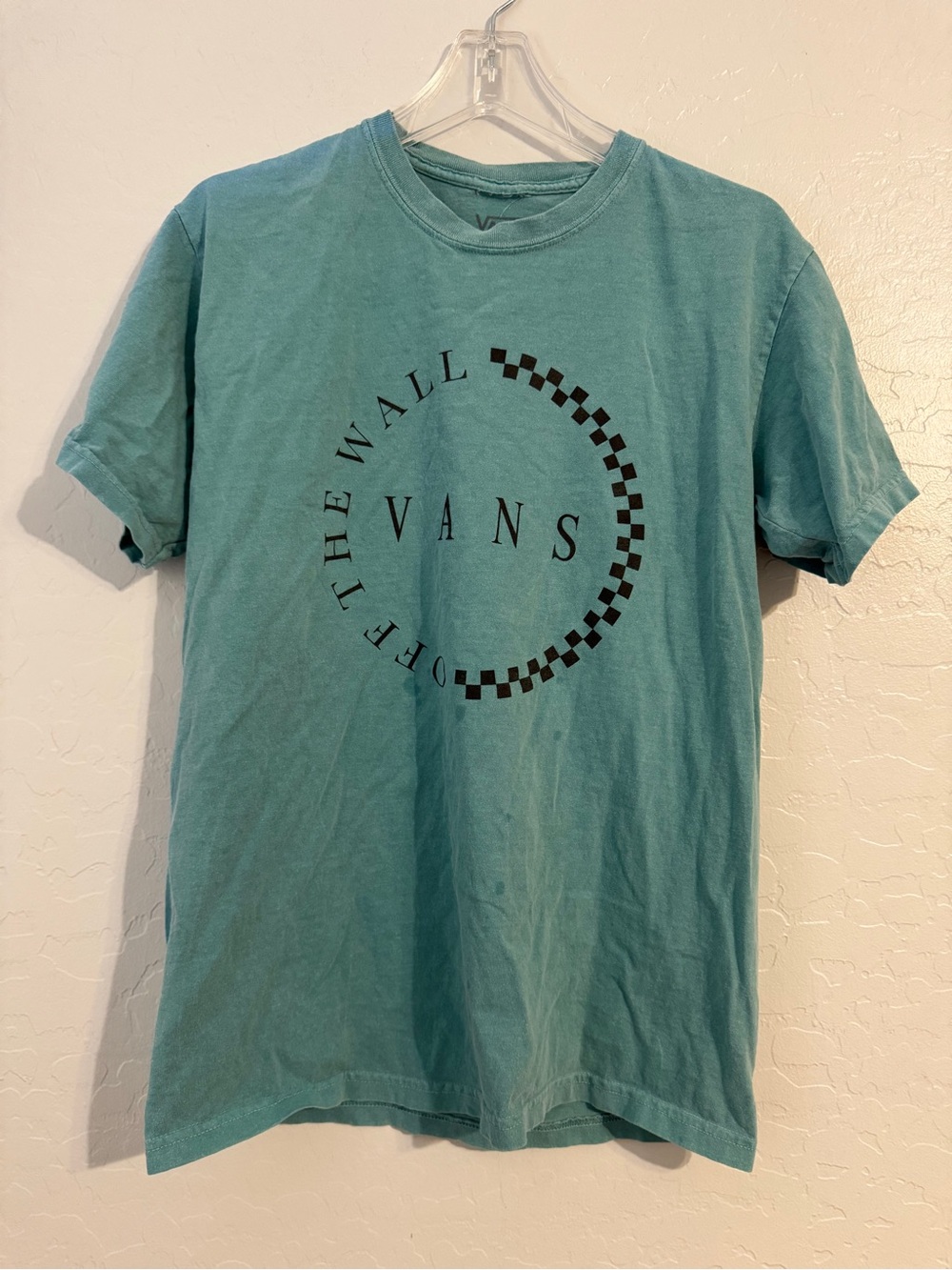 👕VANS Green Graphic Print Logo Crew Neck Short Sleeve T-Shirt Men's M
